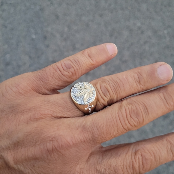 Gold Filled Silver Zircon Crystals Ring - Picture 6 of 7